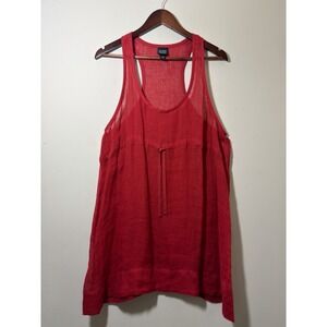 Eileen Fisher Red Linen  Coverup Large